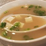 Served with fresh tofu and sliced green onion