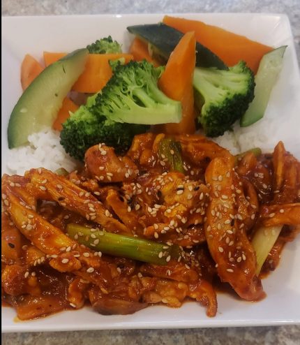 Tender sliced chicken and assorted vegetables drizzled with our very own teriyaki sauce.

All bowls served over a bed of steamed white rice, fried rice can be substituted for an additional $2.00