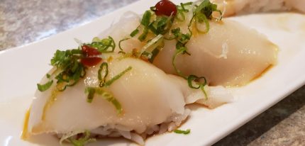 Traditional style - 2 pieces served over rice

(Pictured with a siracha topping, available on request)