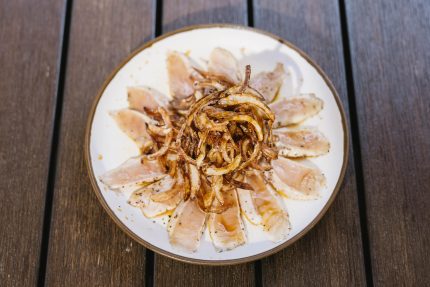 12 pc thinly sliced albacore in a chef special garlic sauce